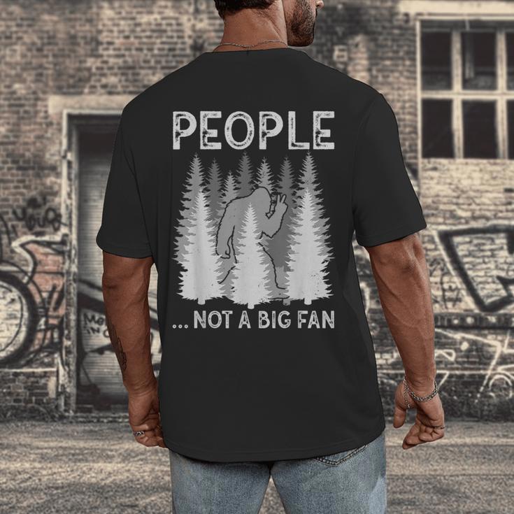 Bigfoot People Not a Big Fan Sasquatch Introvert Men's Back Print T-Shirt Bigfoot People Not a Big Fan Sasquatch Introvert Men's Back Print T-Shirt