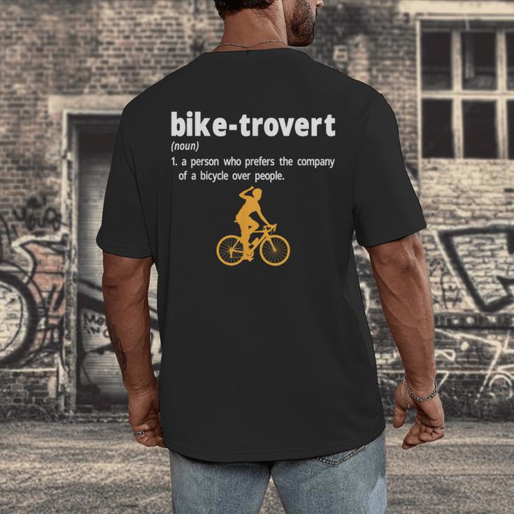 Bike-Trovert Bicycle Humor Definition Introvert Men's Back Print T-Shirt