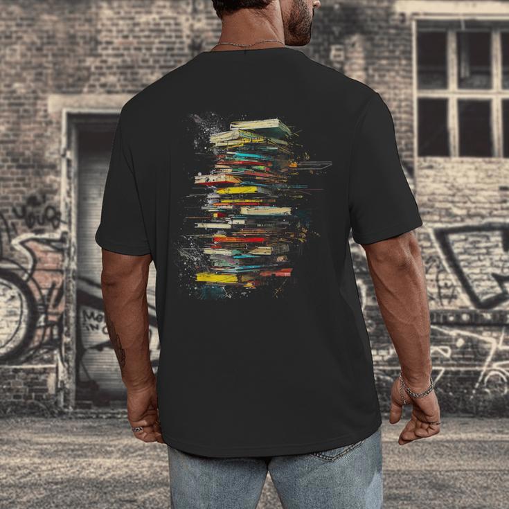Book Abstract Art Drawing Painting Graphic Book Men's Back Print T-Shirt Book Abstract Art Drawing Painting Graphic Book Men's Back Print T-Shirt