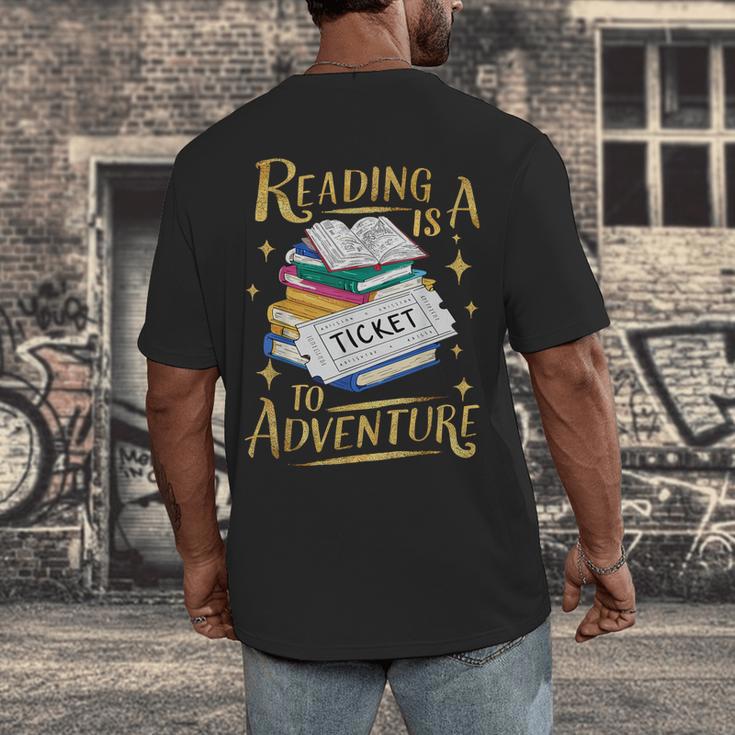 Book Adventure Library Student Teacher Book Men's Back Print T-Shirt Book Adventure Library Student Teacher Book Men's Back Print T-Shirt
