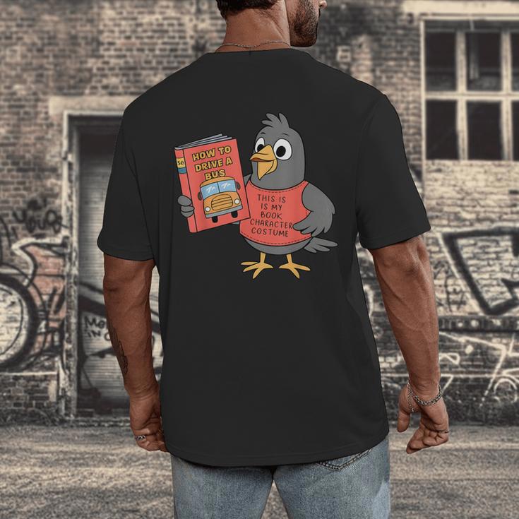 This Is My Book Character Costume- Pigeon Kids Reading Men's Back Print T-Shirt