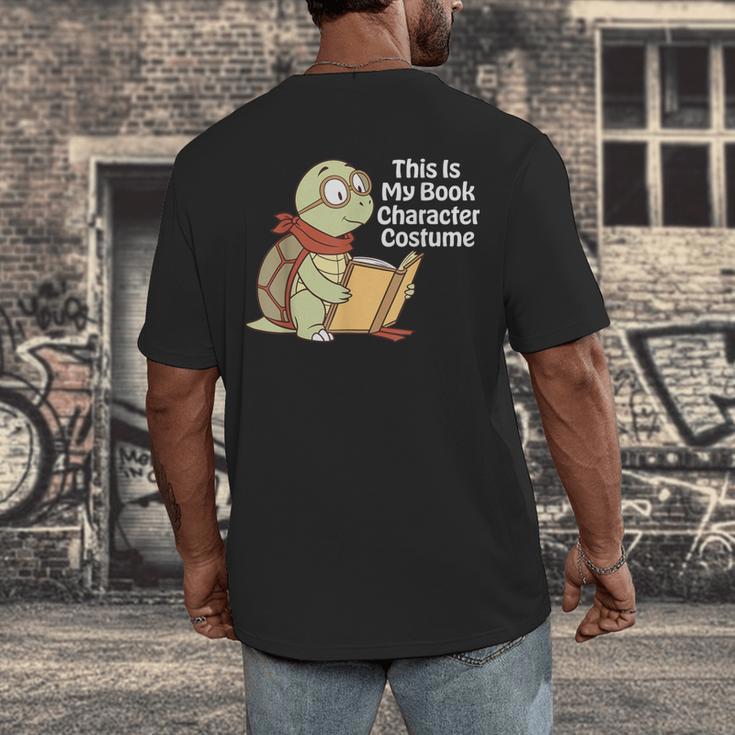 This Is My Book Character Costume Turtle Kids Reading Men's Back Print T-Shirt