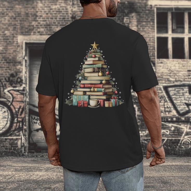 Book Christmas Tree Books Lovers Xmas Teacher Men Women Kids Men's Back Print T-Shirt Book Christmas Tree Books Lovers Xmas Teacher Men Women Kids Men's Back Print T-Shirt