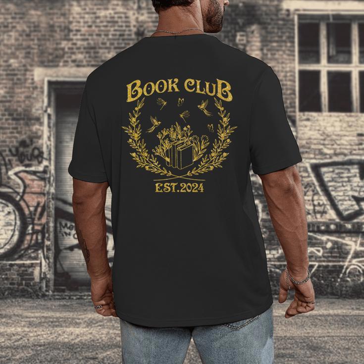 Book Club Since Reading Club EST 2024 Book Lover Social Club Men's Back Print T-Shirt