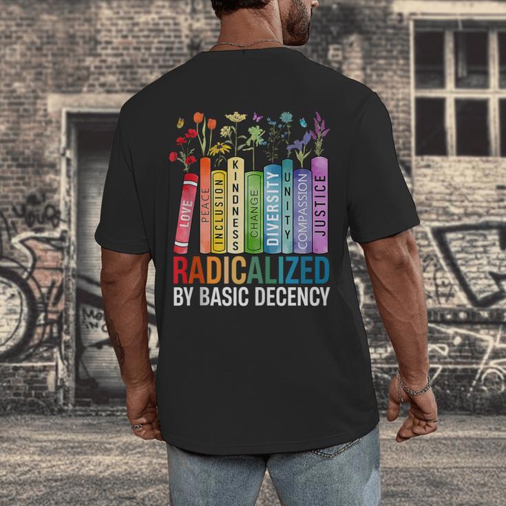 Book Flower Radicalized By Basic Decency Feminist Lgbt Men's Back Print T-Shirt