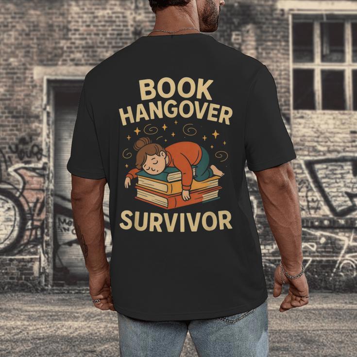 Book Hangover Survivor Reading Humor Librarian Bibliophiles Men's Back Print T-Shirt