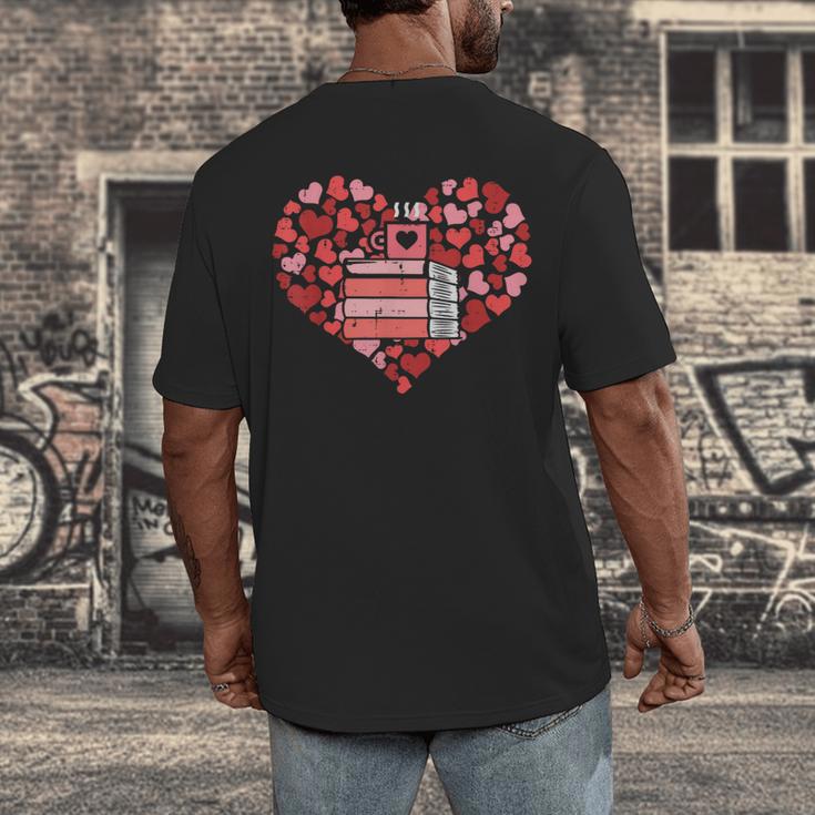 Book Heart Cute Read Book Reading Librarian Across America Men's Back Print T-Shirt