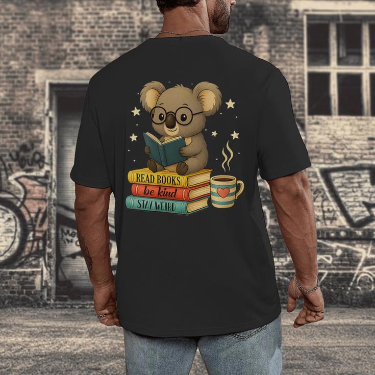 Book Lover Koala Reading Bookish Library Read Books Be Kind Men's Back Print T-Shirt Book Lover Koala Reading Bookish Library Read Books Be Kind Men's Back Print T-Shirt