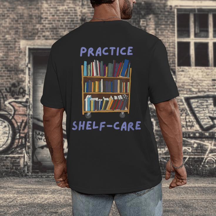 Book Lover Pun Practice Shelf-Care Men's Back Print T-Shirt