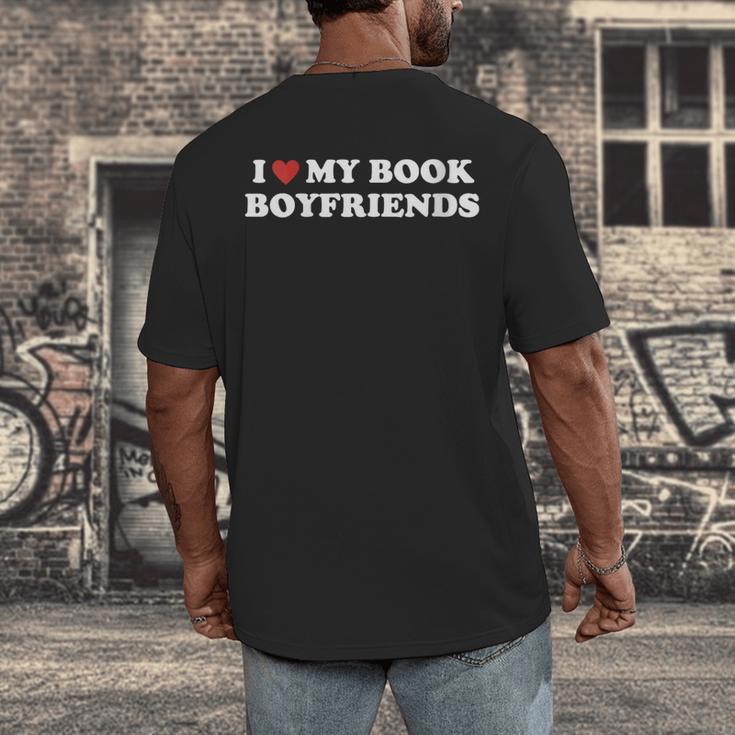 Book Lover Reading I Love My Book Boyfriends Men's Back Print T-Shirt Book Lover Reading I Love My Book Boyfriends Men's Back Print T-Shirt