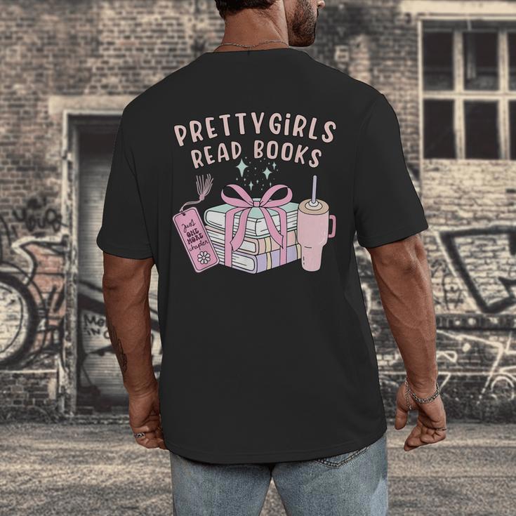 Book Lover's Pretty Girl's Read Books Men's Back Print T-Shirt