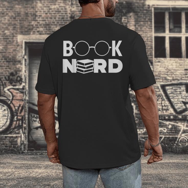 Book Nerd Book Club Bookworm Reading Lover Humor Men's Back Print T-Shirt Book Nerd Book Club Bookworm Reading Lover Humor Men's Back Print T-Shirt
