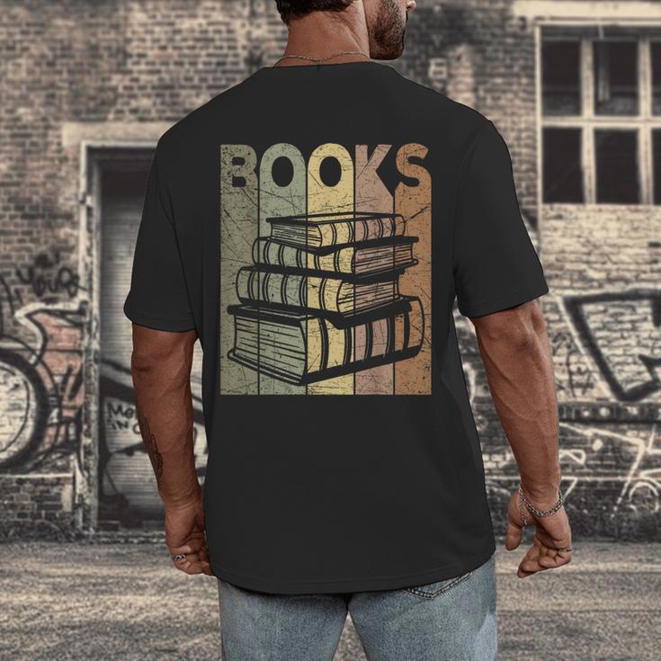 Book Reader Vintage Bookworm Retro Book Lover Men's Back Print T-Shirt