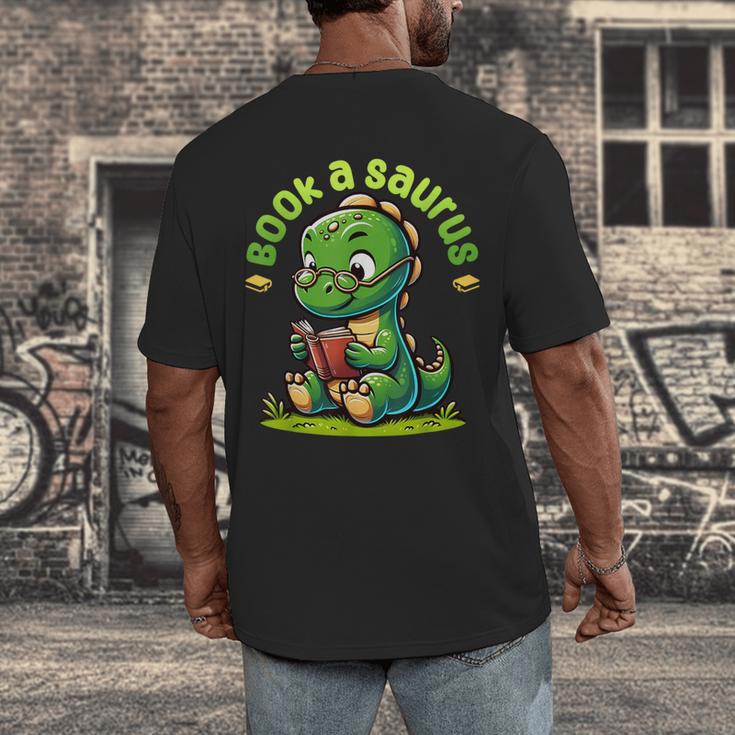 Book A Saurus Bookasaurus Dinosaur Book Girls Boys Toddler Men's Back Print T-Shirt