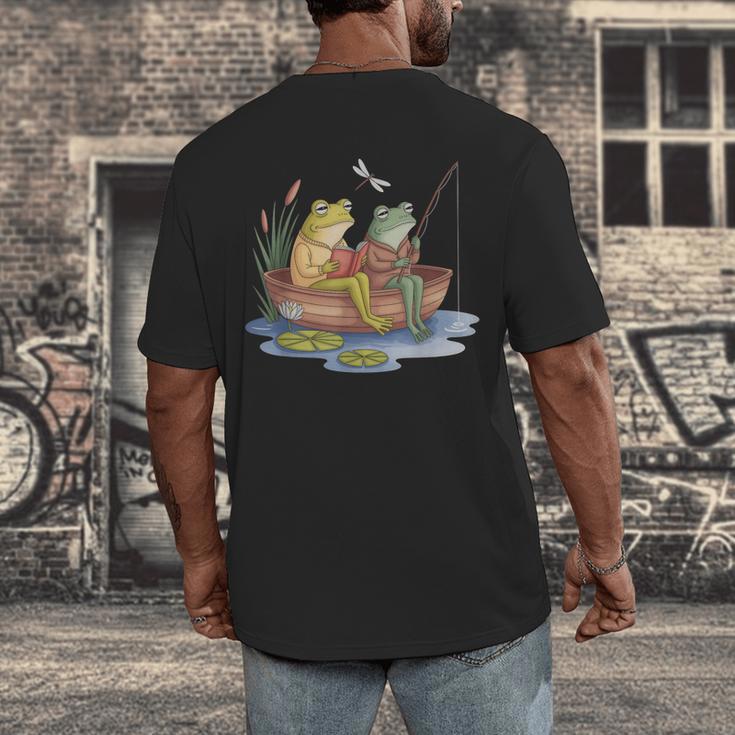 Book Shirt Frog Toad Fishing Vintage Book Frog Men's Back Print T-Shirt