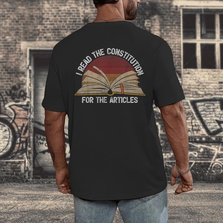Book Vintage I Read The Constitution For The Articles Men's Back Print T-Shirt
