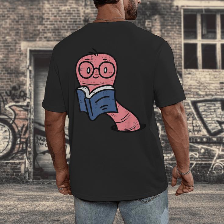 Book Worm Pun Read Reading Librarian America Men Women Kids Men's Back Print T-Shirt Book Worm Pun Read Reading Librarian America Men Women Kids Men's Back Print T-Shirt