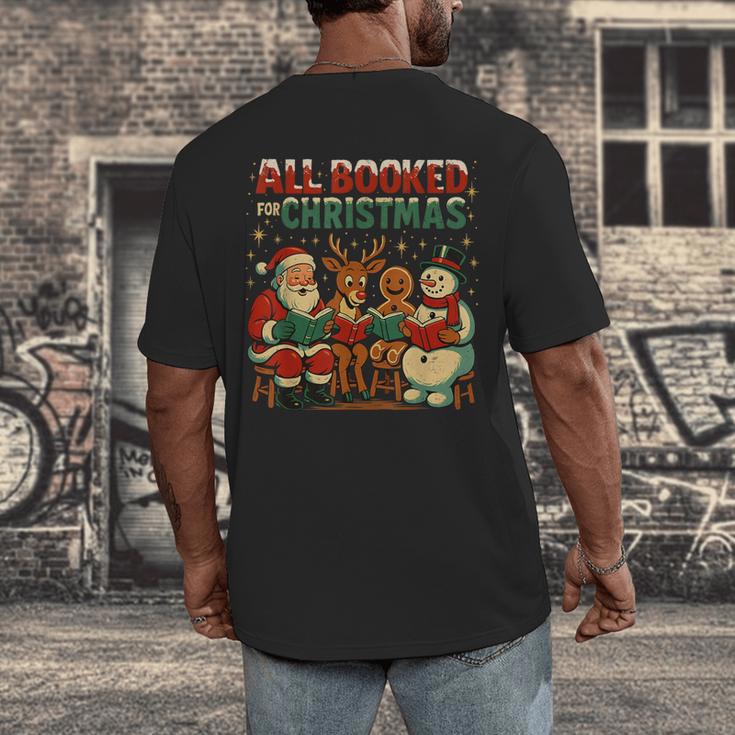 All Booked For Christmas Book Lover Men's Back Print T-Shirt