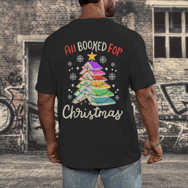 All Booked For Christmas Book Lovers Xmas Tree Women Men's Back Print T-Shirt All Booked For Christmas Book Lovers Xmas Tree Women Men's Back Print T-Shirt