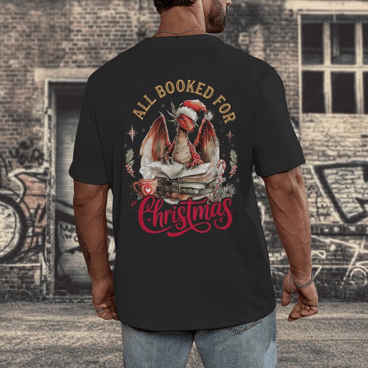 All Booked For Christmas Dragon Men's Back Print T-Shirt