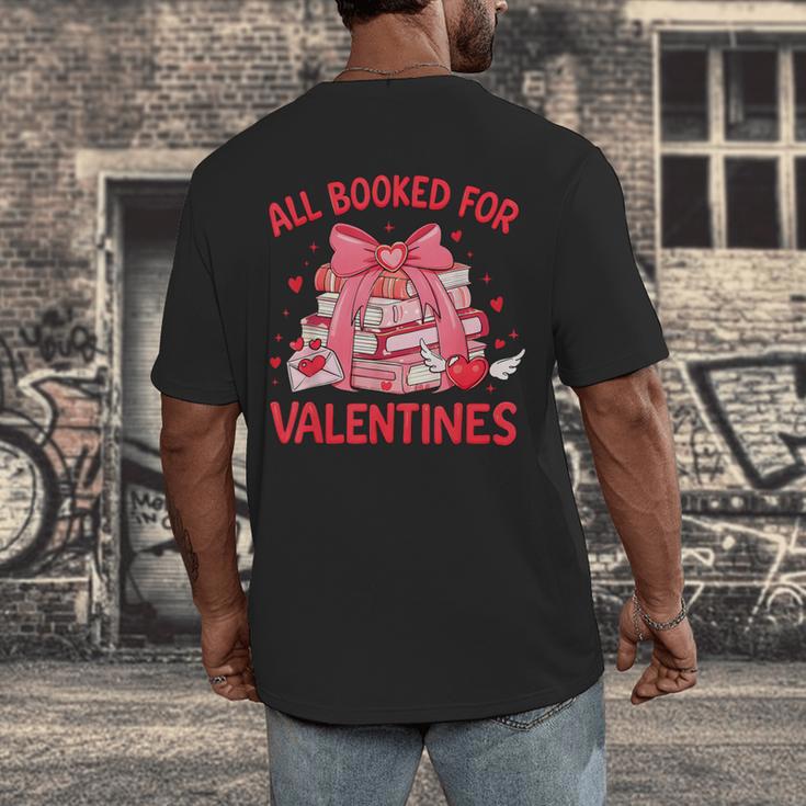 All Booked For Valentine Bow Books Lover Teacher Girl Women Men's Back Print T-Shirt All Booked For Valentine Bow Books Lover Teacher Girl Women Men's Back Print T-Shirt