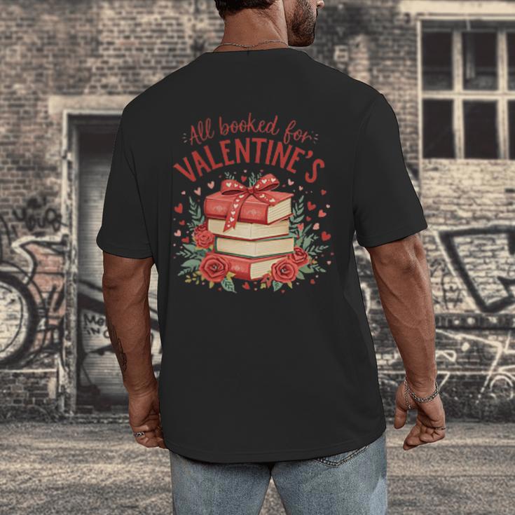 All Booked For Valentine's Book Lovers Romantic Readers Men's Back Print T-Shirt All Booked For Valentine's Book Lovers Romantic Readers Men's Back Print T-Shirt