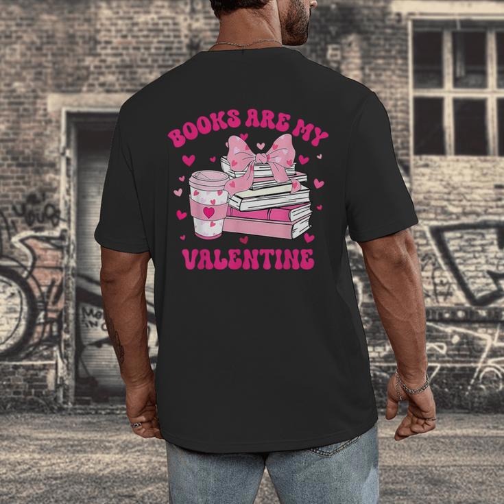 All Booked For Valentines Book Reading Coquette Bow Men's Back Print T-Shirt All Booked For Valentines Book Reading Coquette Bow Men's Back Print T-Shirt