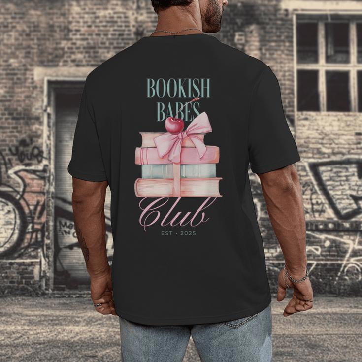 Bookish Babes Club Cute Pink Book Stack With Bow Men's Back Print T-Shirt
