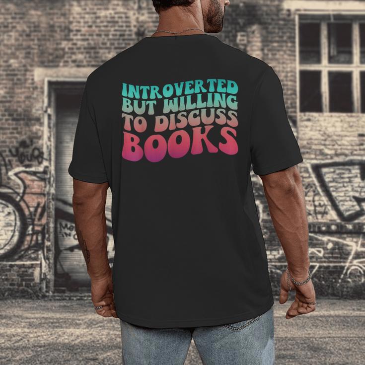 Bookish Reading Love Introverted But Willing To Discuss Book Men's Back Print T-Shirt