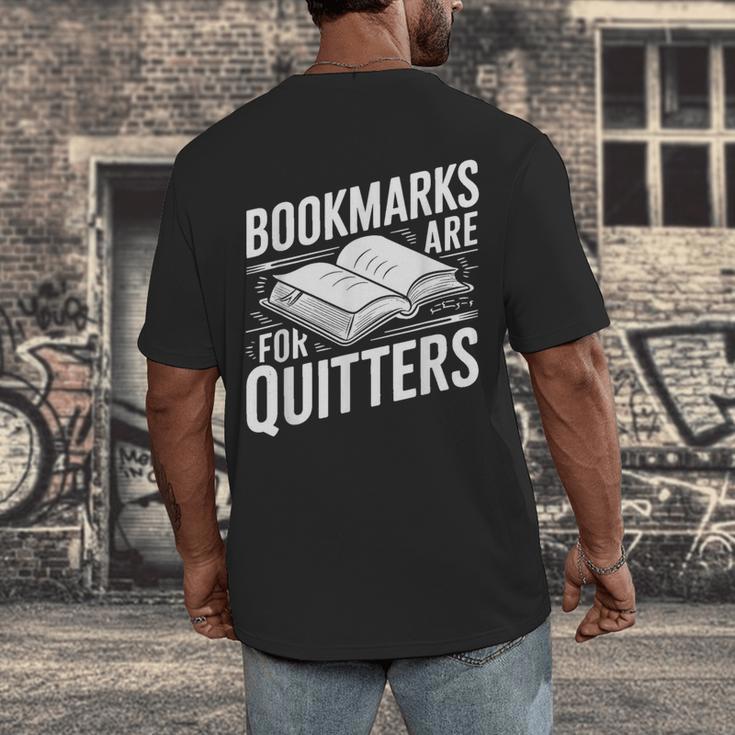 Bookmarks Quote Library Book Reader Men's Back Print T-Shirt