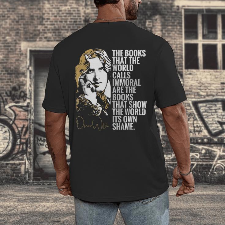 Books Called Immoral World's Shame Dorian Gray Oscar Wilde Men's Back Print T-Shirt