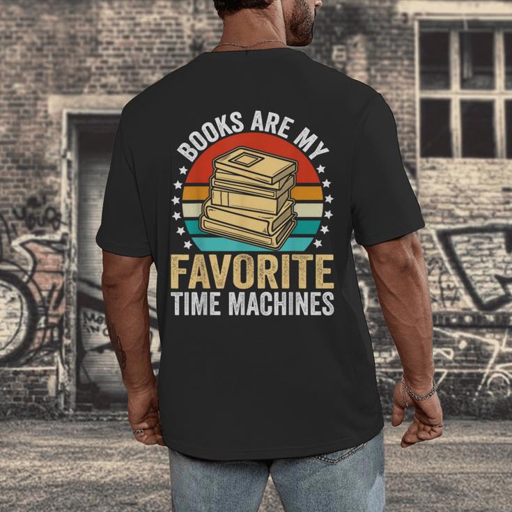 Books Are My Favorite Time Machines Men's Back Print T-Shirt