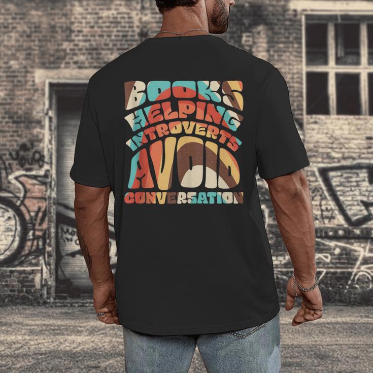 Books Helping Introverts Avoid Conversation Men's Back Print T-Shirt
