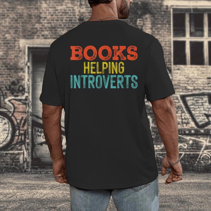 Books Helping Introverts I Introvert Men's Back Print T-Shirt Books Helping Introverts I Introvert Men's Back Print T-Shirt