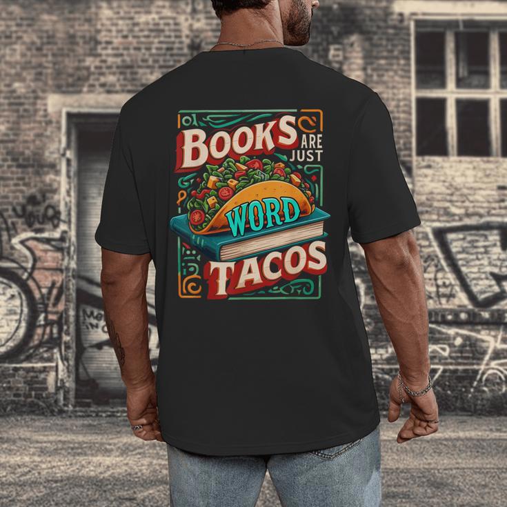 Books Are Just Word Tacos Shirt Book Shirts Reader Men's Back Print T-Shirt