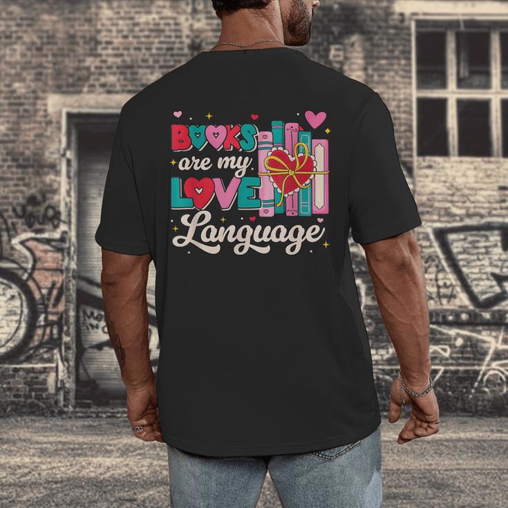 Books Are My Love Language Men's Back Print T-Shirt