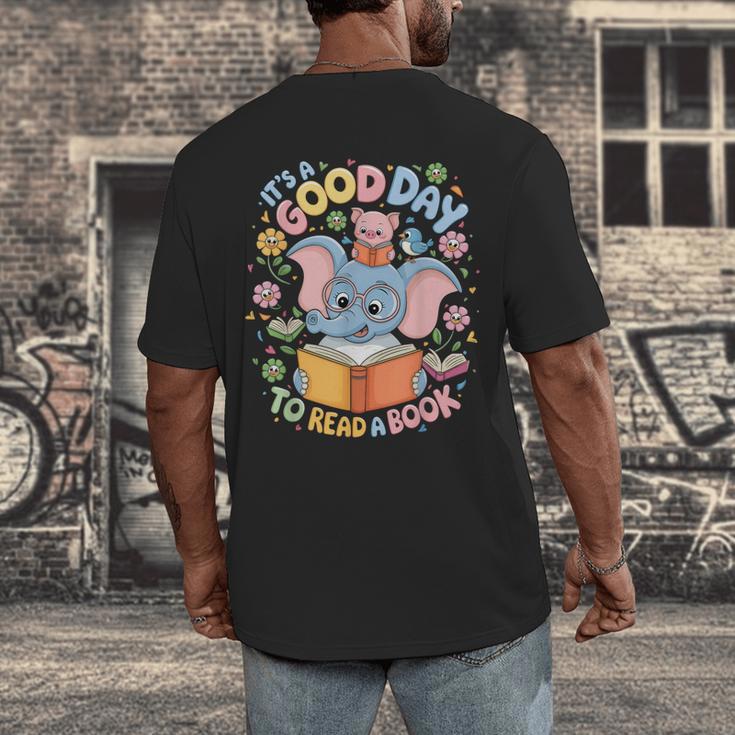 Books Lovers Kids Women Men It's A Good Day To Read A Book Men's Back Print T-Shirt