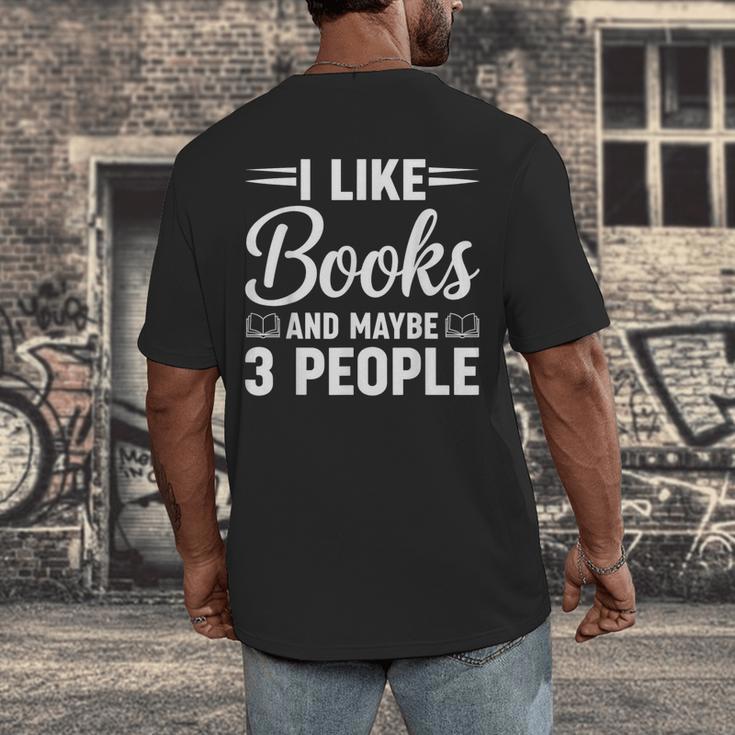 I Like Books And Maybe 3 People Men's Back Print T-Shirt