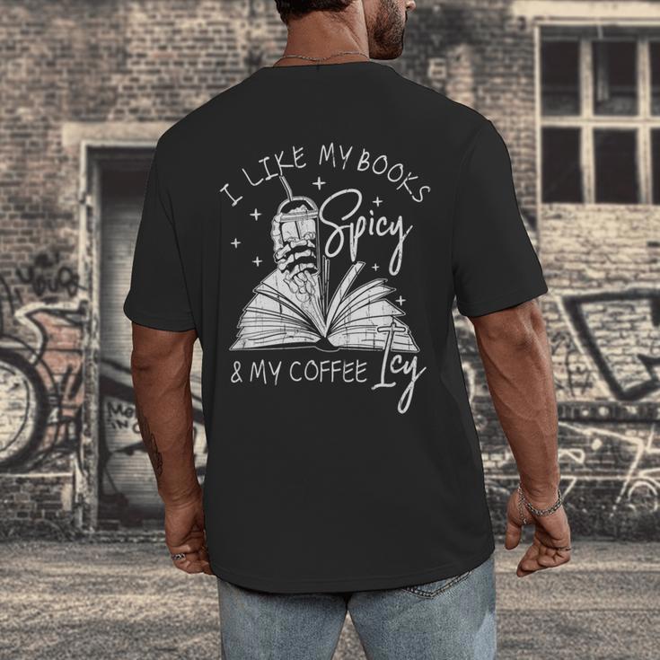 I Like My Books Spicy And My Coffee ICY Men's Back Print T-Shirt