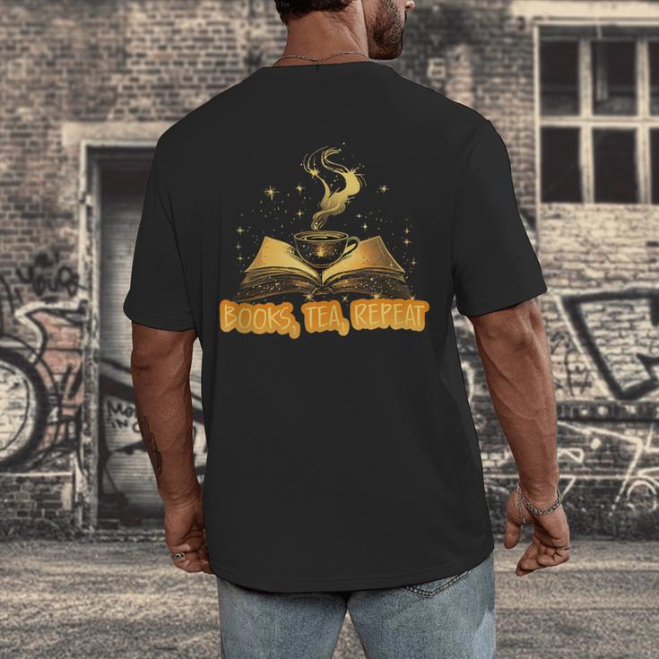 Books Tea Repeat Men's Back Print T-Shirt