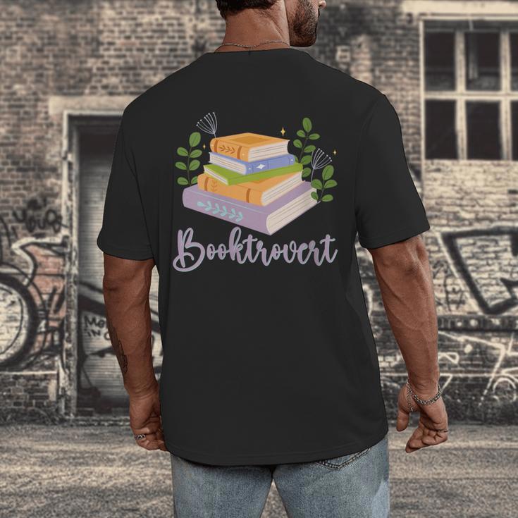 Booktrovert Bookworm Introvert Bibliophile Booktrovert Men's Back Print T-Shirt Booktrovert Bookworm Introvert Bibliophile Booktrovert Men's Back Print T-Shirt