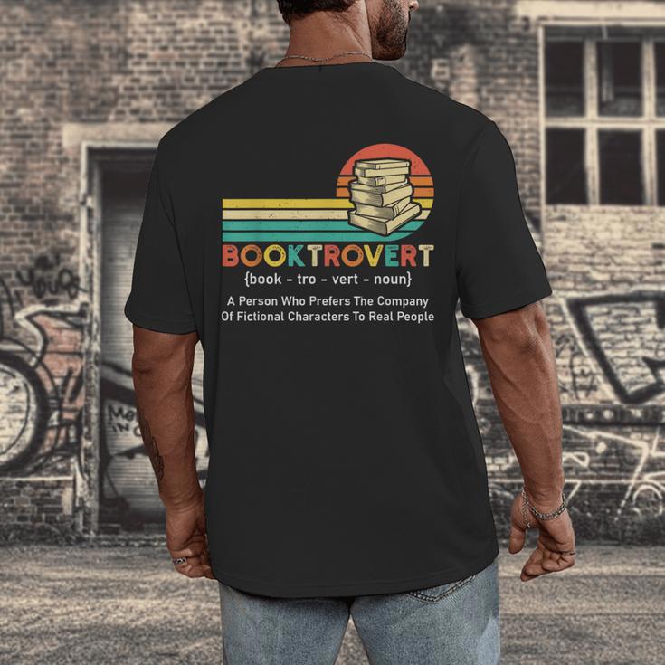 Booktrovert Definition Book Lover Men's Back Print T-Shirt Booktrovert Definition Book Lover Men's Back Print T-Shirt