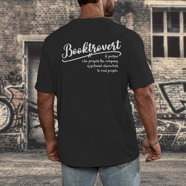 Booktrovert Definition Introvert Book Lover Reader Reading Men's Back Print T-Shirt Booktrovert Definition Introvert Book Lover Reader Reading Men's Back Print T-Shirt