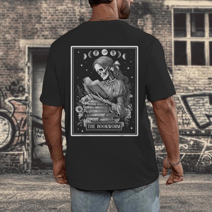 The Bookworm Book Reader Reading Tarot Card Witchy Moon Men's Back Print T-Shirt