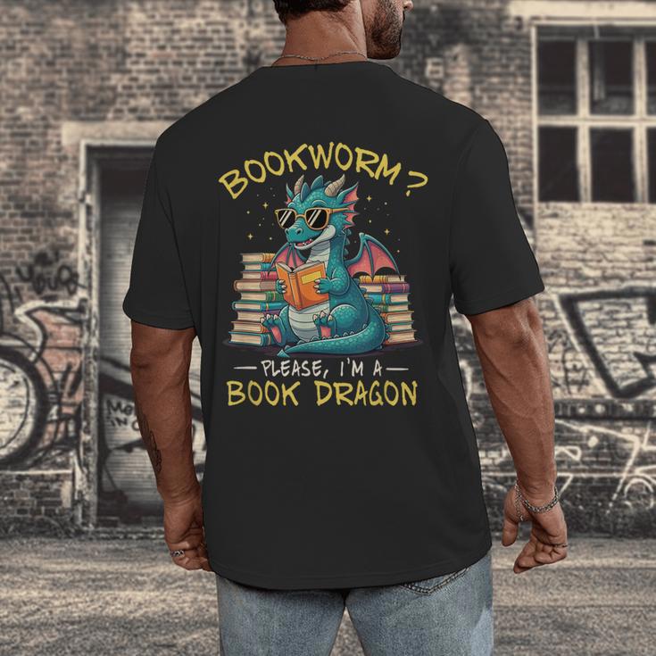 Bookworm I'm A Book Dragon Reading Books Bookish Book Lover Men's Back Print T-Shirt