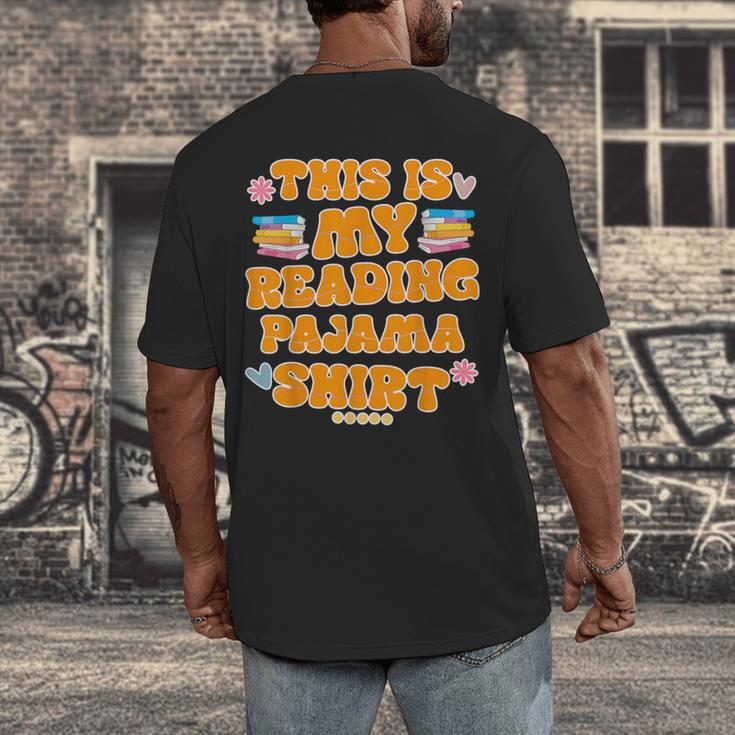 Bookworm This Is My Reading Pajama Book And Pajama Men's Back Print T-Shirt
