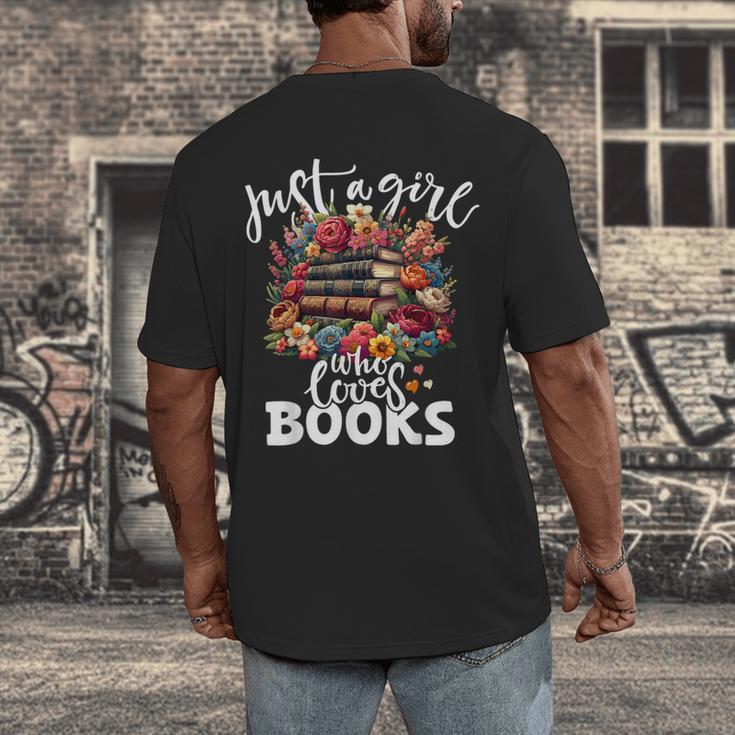 Bookworm For Women Just A Girl Who Loves Books Men's Back Print T-Shirt Bookworm For Women Just A Girl Who Loves Books Men's Back Print T-Shirt