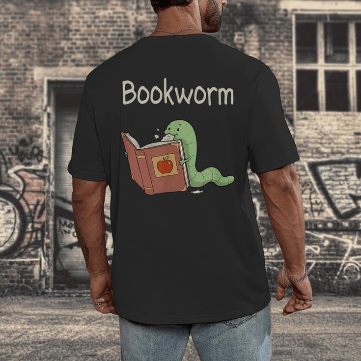 Bookworm Worm Reading Book Lover Read Books Librarian Men's Back Print T-Shirt