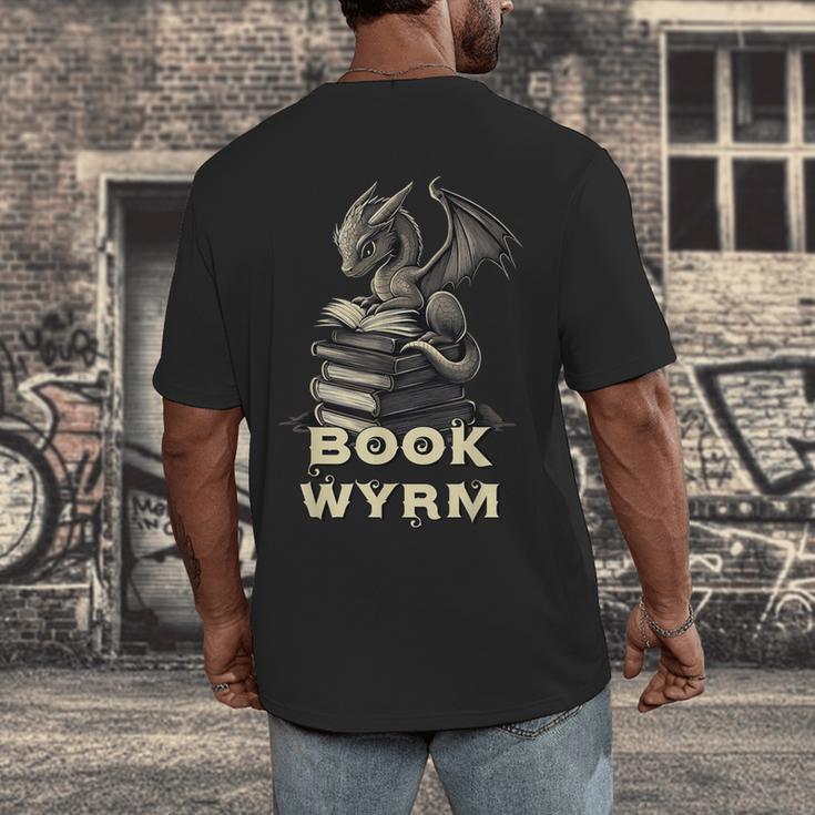 Bookwyrm Dragon Fantasy Bookish Fairytale Book Lover Men's Back Print T-Shirt