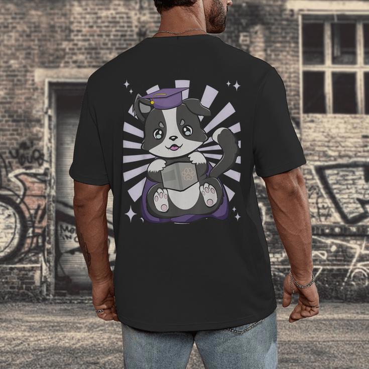 Border Collie Dog Lover Cute Anime School Graduation Men Women Kids Men's Back Print T-Shirt
